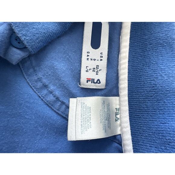 FILA PERFORMA Polo Blue Short Sleeve Collar Shirt Size Large - Picture 2 of 9